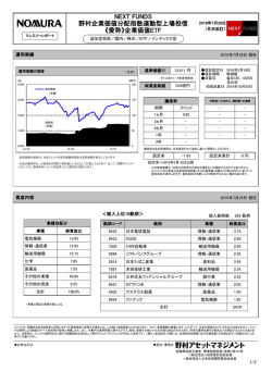 マンスリーレポート - ETFなら、野村のNEXT FUNDS