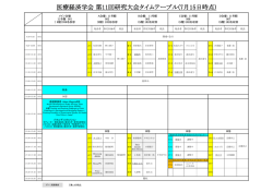 医療経済学会 第11回研究大会タイムテーブル(7月15日時点)