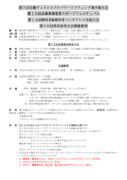 開催要項 - 特定非営利活動法人日本パラ・パワーリフティング連盟