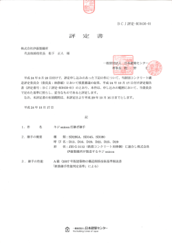 評定書 - 株式会社伊藤製鐵所