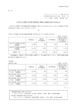 （IFRS）速報値に関するお知らせ