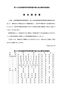第98回全国高等学校野球選手権大会出場特別