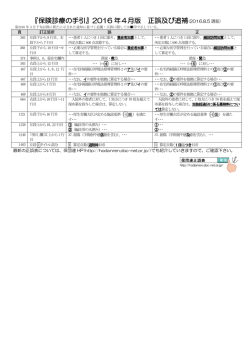 『保険診療の手引』2016 年4月版 正誤及び追補