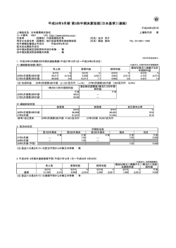 平成28年9月期 第3四半期決算短信
