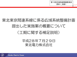 東北東京間連系線に係る広域系統整備計画 提出した実施案の概要
