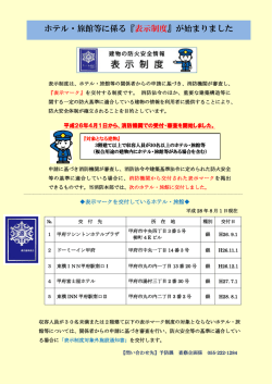 ホテル・旅館等に係る『表示制度』が始まりました