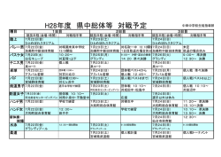 H28年度 県中総体等 対戦予定