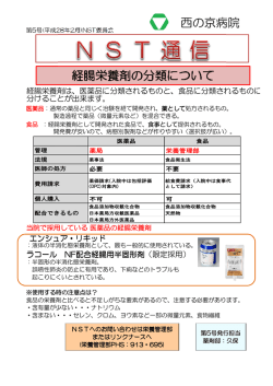 西の京病院 経腸栄養剤の分類について