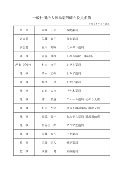 平成28年度役員名簿 - 一般社団法人福島薬剤師会