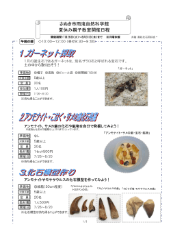さぬき市雨滝自然科学館夏休み親子教室【PDF形式/437KB】