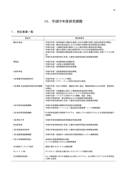 III．平成19年度研究課題