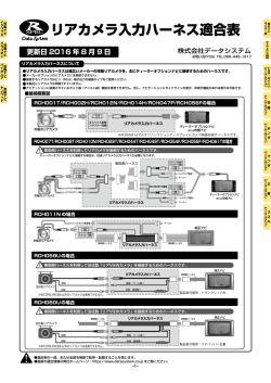 リアカメラ入力ハーネス適合表