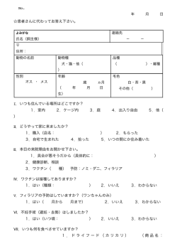 初診質問票2 B5