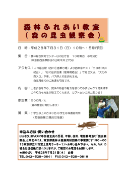 森の昆虫観察会 - 東京都農林水産振興財団