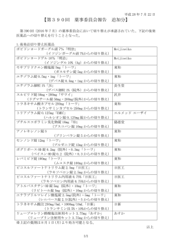 薬事委員会結果390回 追加報告