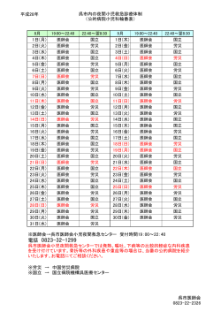 公的病院小児科輪番表 - 呉市医師会ホームページ