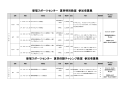 PDFはこちら - 新宿スポーツセンター