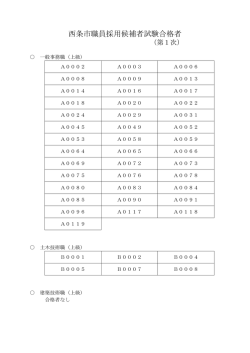 西条市職員採用候補者試験合格者