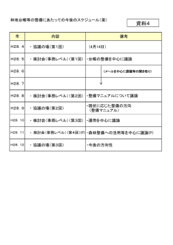 資料4：今後のスケジュール（案）
