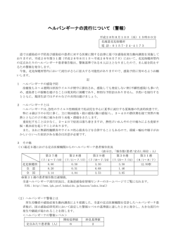 ヘルパンギーナの警報発令について