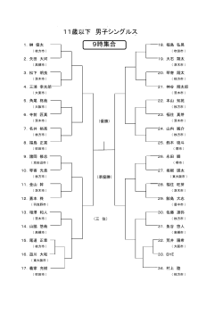 11歳以下 男子シングルス 9時集合