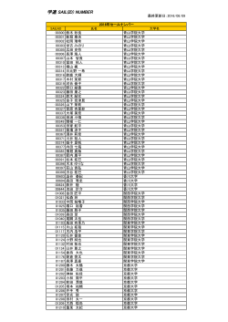学連 SAIL(ID) NUMBER登録リスト
