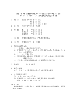 平成28年ソフトボール 実施細目[PDF：80KB]
