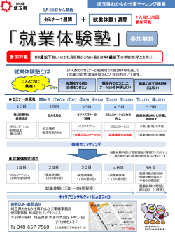 埼玉県わかもの仕事チャレンジ事業 就業体験塾