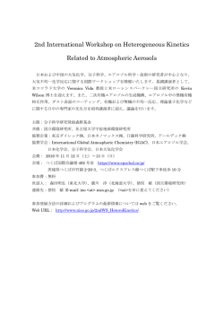 2nd International Workshop on Heterogeneous Kinetics