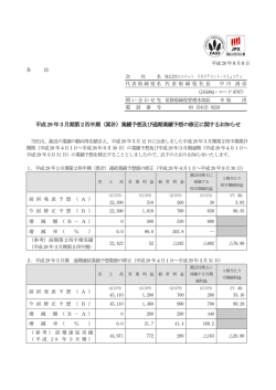 （累計）業績予想及び通期業績予想の修正に関するお知らせ