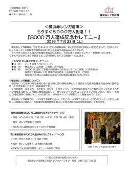 7月21日(木) 累計来館者数8000万人達成記念