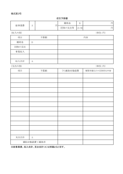 様式第3号 収支予算書 B （A-B） （収入の部） （単位：円） B A （支出の部