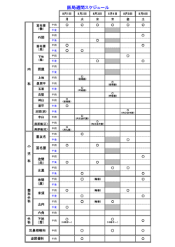 医局週間スケジュール