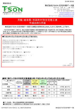 月報：岐阜県・市区町村別住宅着工表 平成28年5月版