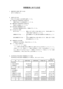 財務諸表に対する注記 - 日本自動車輸送技術協会