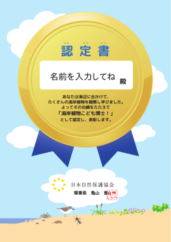 認定書シート