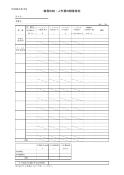 別記様式第14号 職員体制・人件費の積算根拠PDF（PDF:33 KB）