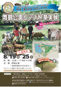 舞鶴公園ヒツジ除草実験を開催します。