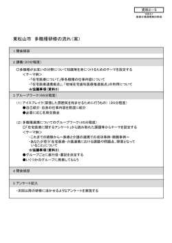 東松山市 多職種研修の流れ（案）