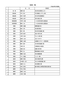 一般社団法人栃木県浄化槽協会 役員名簿