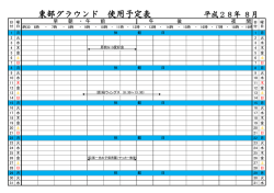東部グラウンド 使用予定表 平成28年 8月