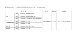 貸与額は次のとおりです。詳細は学校教育係へ問い合わせください