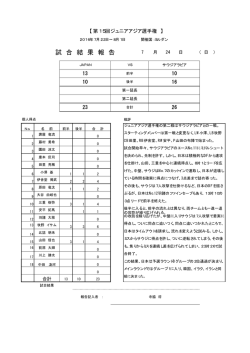 試 合 結 果 報 告