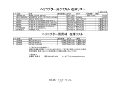 ヘリコプター業界向け ケミカル品在庫リストを更新しました