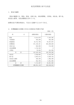 収支計算書に対する注記
