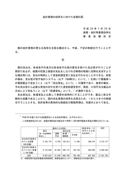 会計業務の効率化に向けた改善計画 平成 28 年7月 29 日