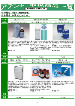 中分類名： 小分類名： レジンクリーナー