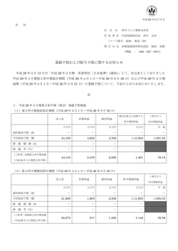 業績予想および配当予想に関するお知らせ