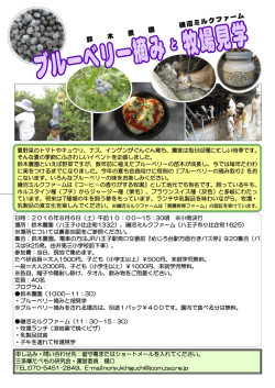 ブルーベリー摘みと牧場見学