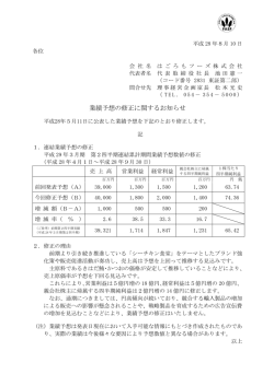 業績予想の修正に関するお知らせ